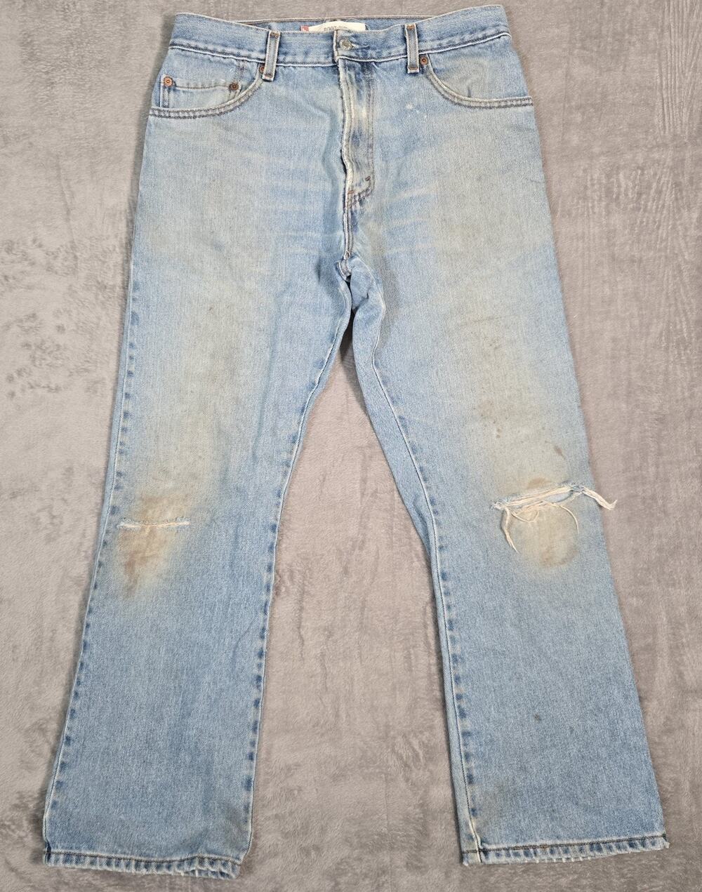 Y2K Levi’s 517 Jeans Mens 34x30 Light Wash Distressed Boot Cut Denim